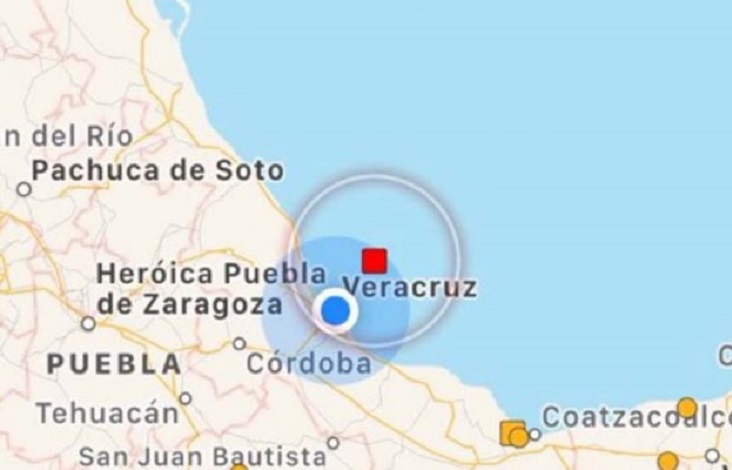 Temblor de 4.8 grados sacudió esta madrugada a Veracruz