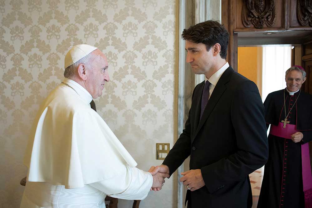 El Papa recibe a Justin Trudeau por primera vez