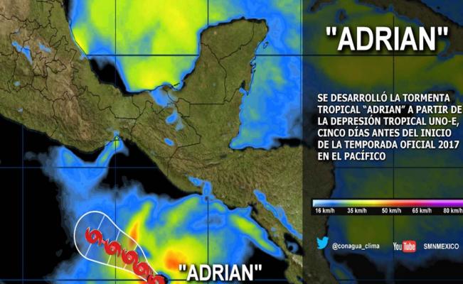 ‘Adrián’, la primera tormenta tropical de la temporada