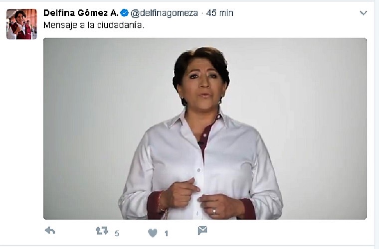 Delfina Gómez pide al IEEM e INE defender la voluntad de los mexiquenses