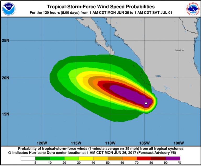 El huracán Dora se forma en el Pacífico cerca de México