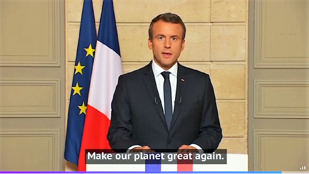 “Hagamos nuestro planeta grande de nuevo”: Macron
