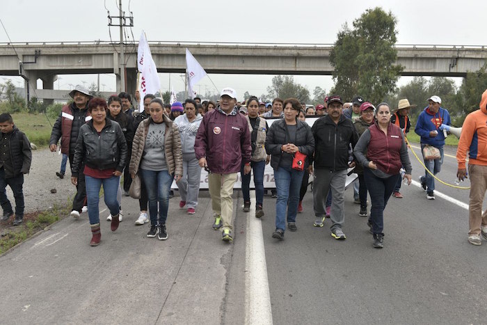 Delfina Gómez marcha del nuevo AICM a San Lázaro