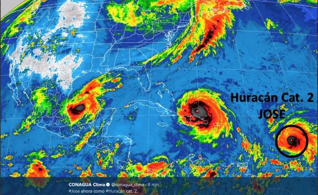 ‘José’ se intensifica, ya es huracán categoría 2