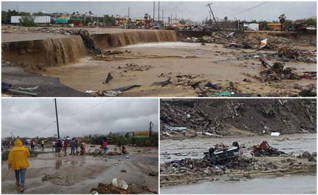 Inundaciones, derrumbes e incomunicación deja “Lidia” en Los Cabos y La Paz
