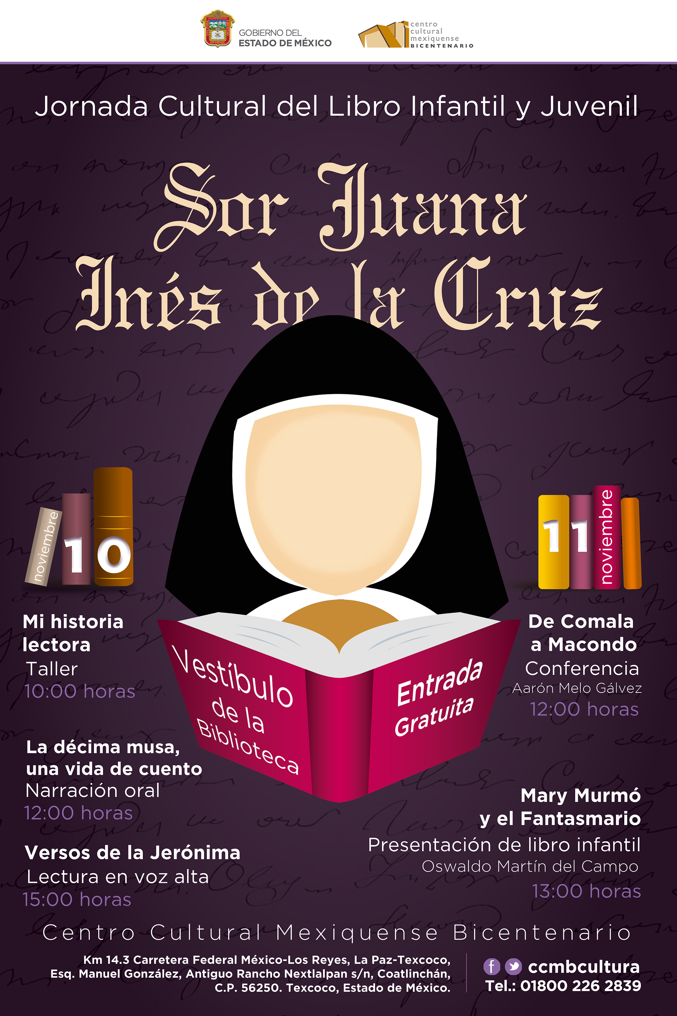 Centro cultural mexiquense rinde homenaje a Sor Juana Inés de la Cruz