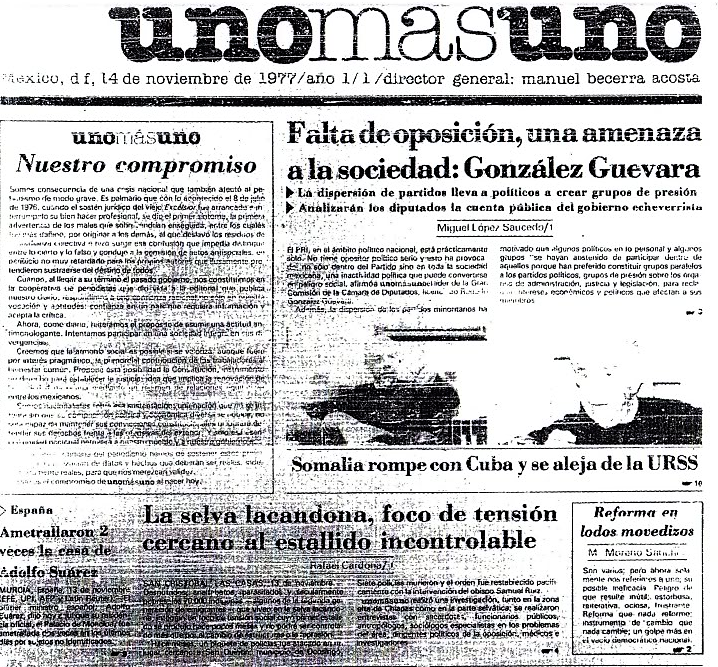 DIARIO EJECUTIVO: Hace 40 años: el parto de UnoMásUno