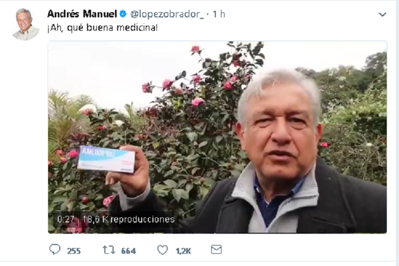 AMLO pide a Peña que se serene y le “receta” Amlodipino (VIDEO)