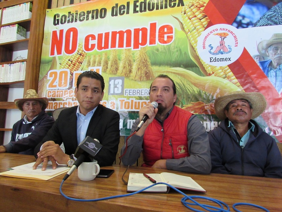 Marcharán 20 mil campesinos en Toluca, exigen cumplimiento de acuerdos