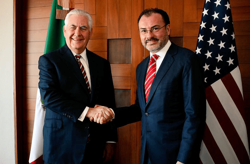 Videgaray y Tillerson  acuerdan cooperar más en seguridad y migración