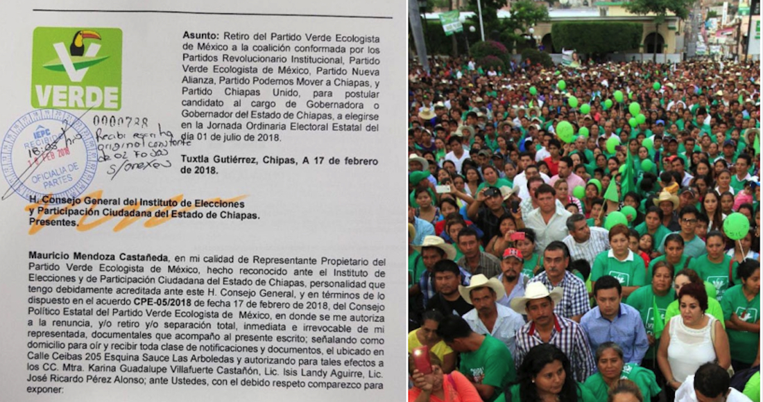 La alianza del PRI y Partido Verde se desmoronó en Chiapas