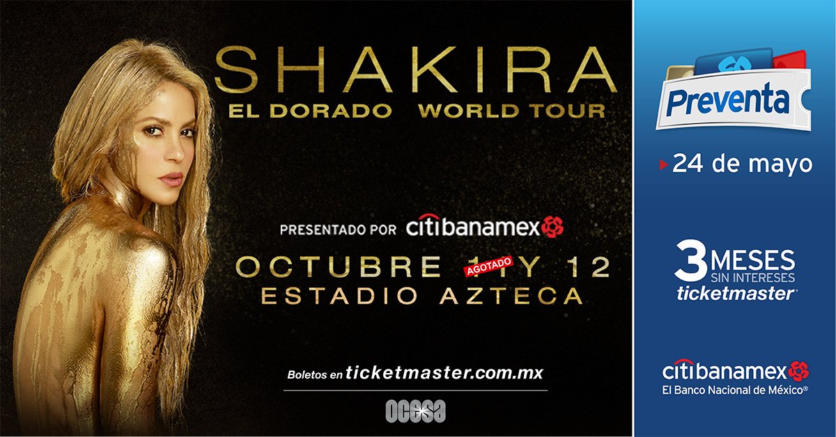 Shakira anuncia nueva fecha en el Estadio Azteca