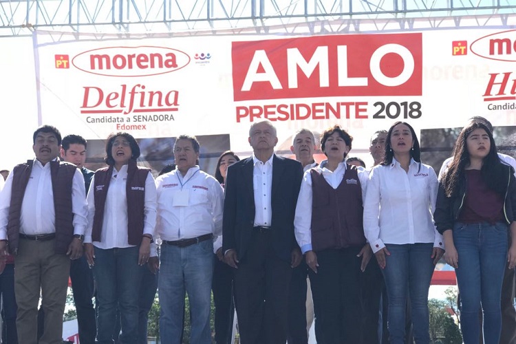 Más de 15 mil personas en mitín de AMLO en Texcoco