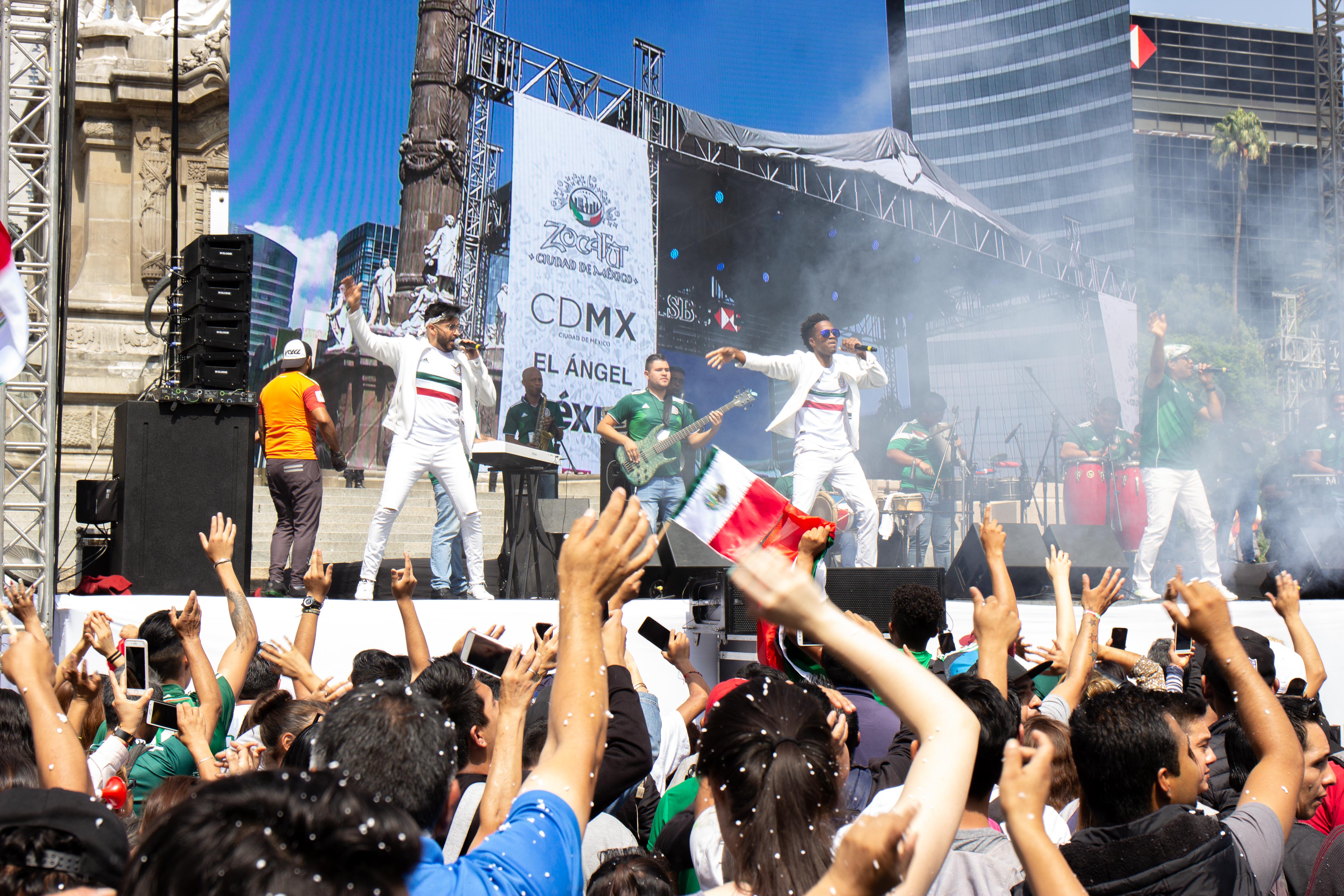 Mexicanos celebran en el Ángel que seguimos en el Mundial Rusia 2018