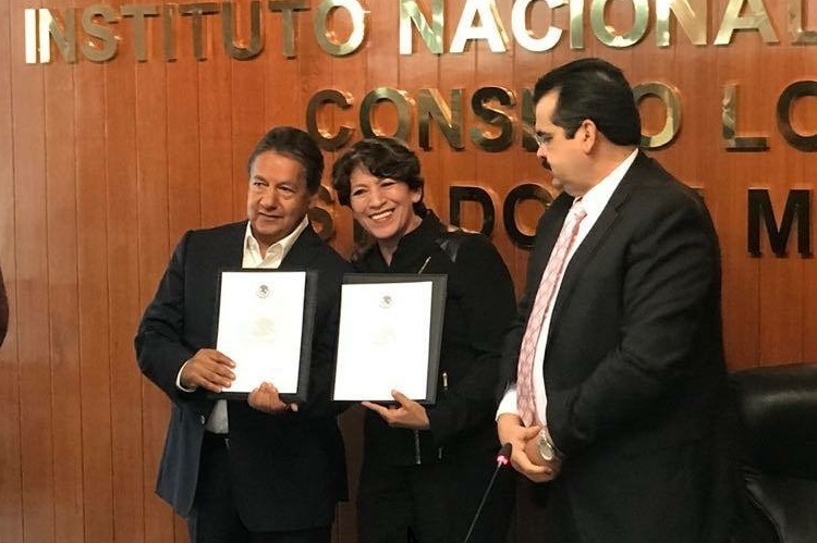 Delfina Gómez e Higinio Martínez reciben constancia de mayoría como senadores