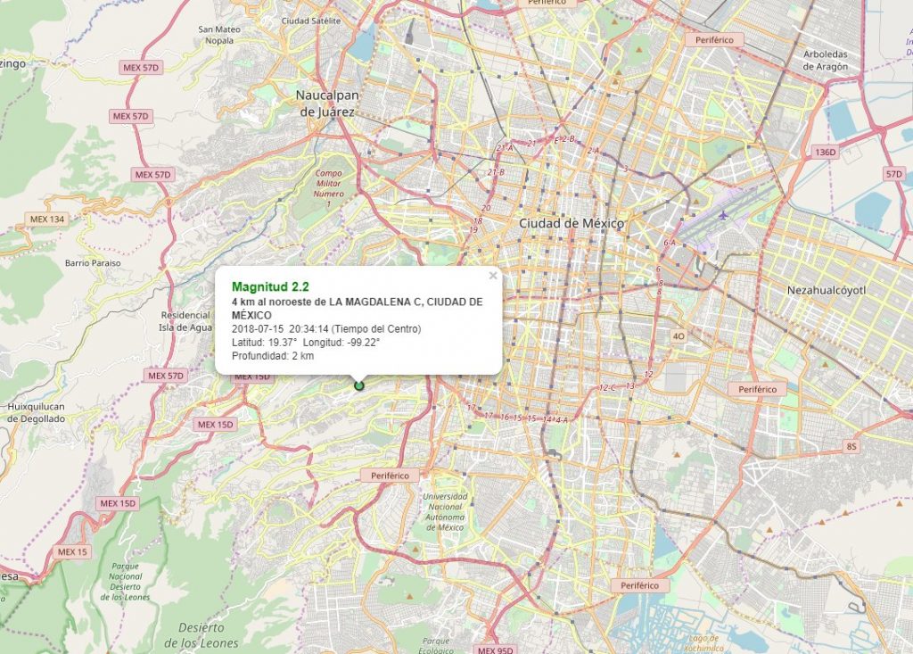 Se registran dos sismos en la CDMX con epicentro en Magdalena Contreras