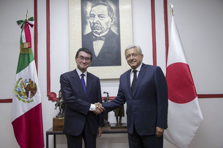 AMLO y canciller de Japón dialogaron sobre comercio y protección civil
