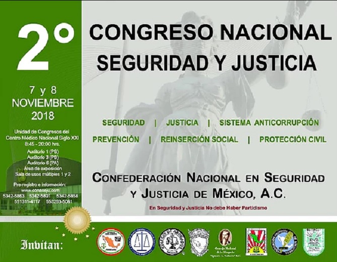 El CONASEJU realizará el 2o. Congreso Nacional de Seguridad y Justicia