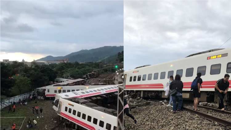 22 muertos y 171 heridos por accidente de tren en Taiwán