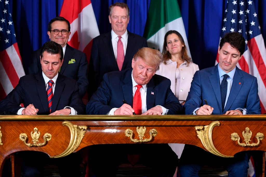 Inicia nueva era comercial: México, EU y Canadá firman T-MEC