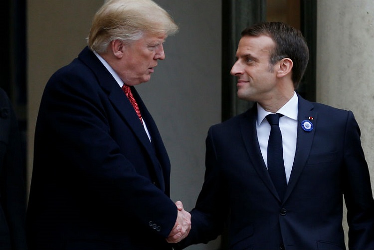 Trump arremete contra Macron por política militar de Europa
