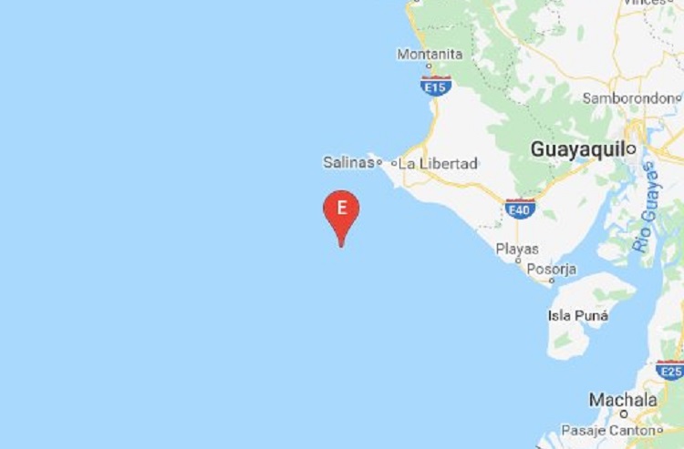 Se registra sismo de magnitud de 5.4 en frente de costas de Ecuador