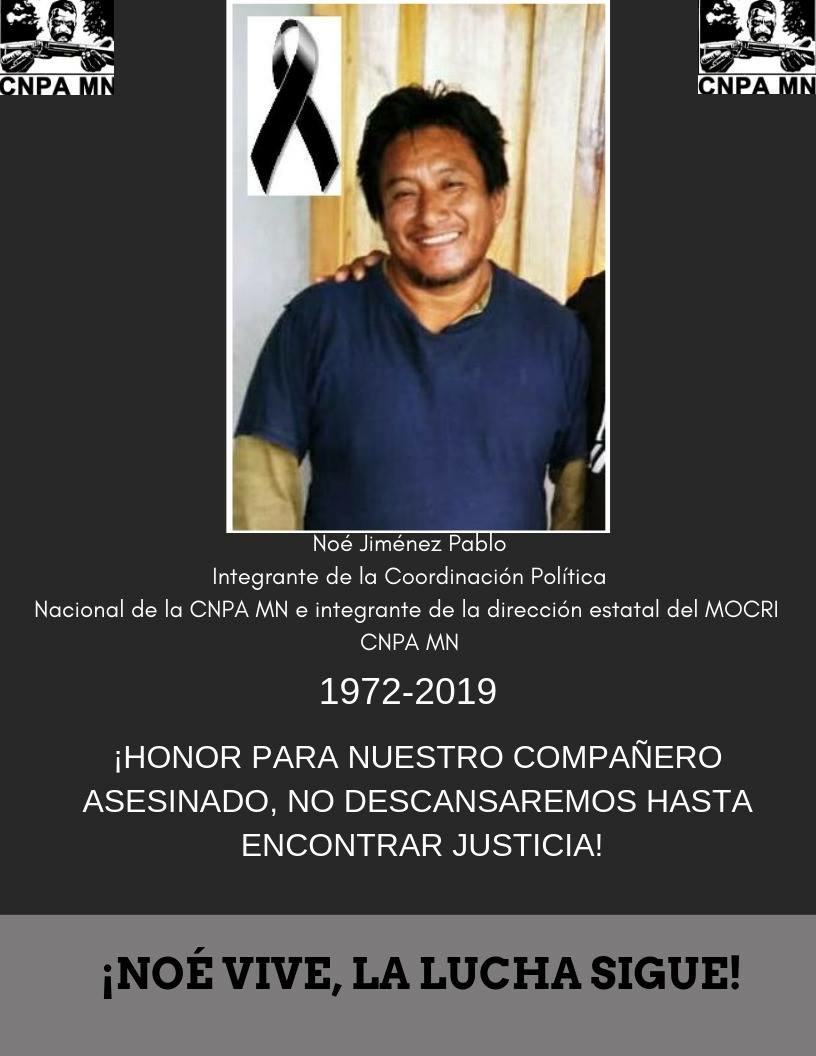 Piden a Gertz Manero aclarar muerte de líder social en municipio de Chiapas gobernado por Morena: CNPA MN
