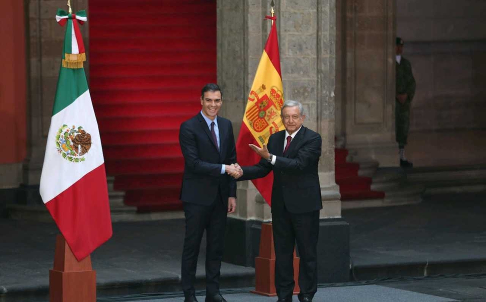 López Obrador recibe en Palacio Nacional al presidente de España