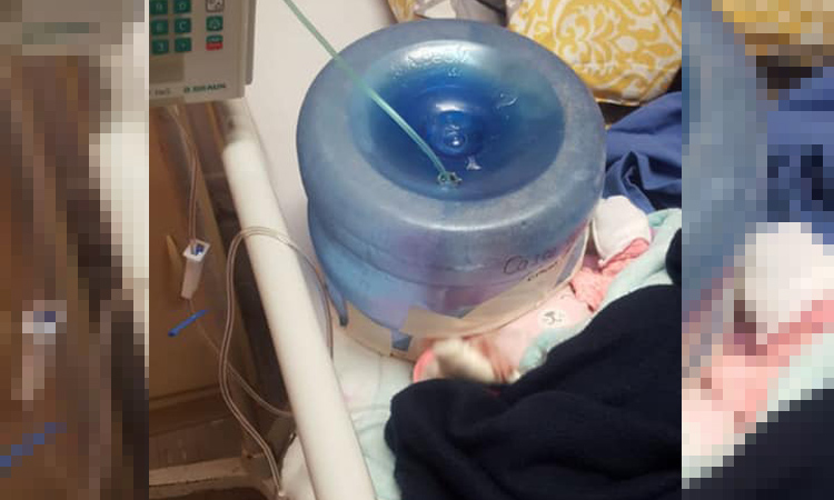 En Hospital de Sonora usan garrafón como incubadora