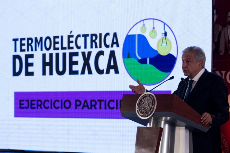 Anuncia AMLO que termoeléctrica de la Huexca operará a fin de año