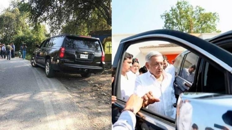 Caravana de AMLO sufre accidente; fue sólo un raspón, aclara