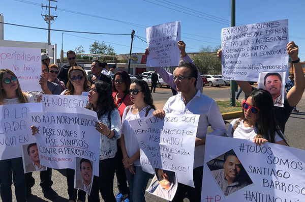 Periodistas de Sinaloa protestan por el asesinato de Santiago Barroso