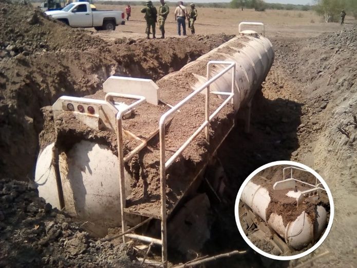 Encuentran tanques enterrados con huachicol en Veracruz