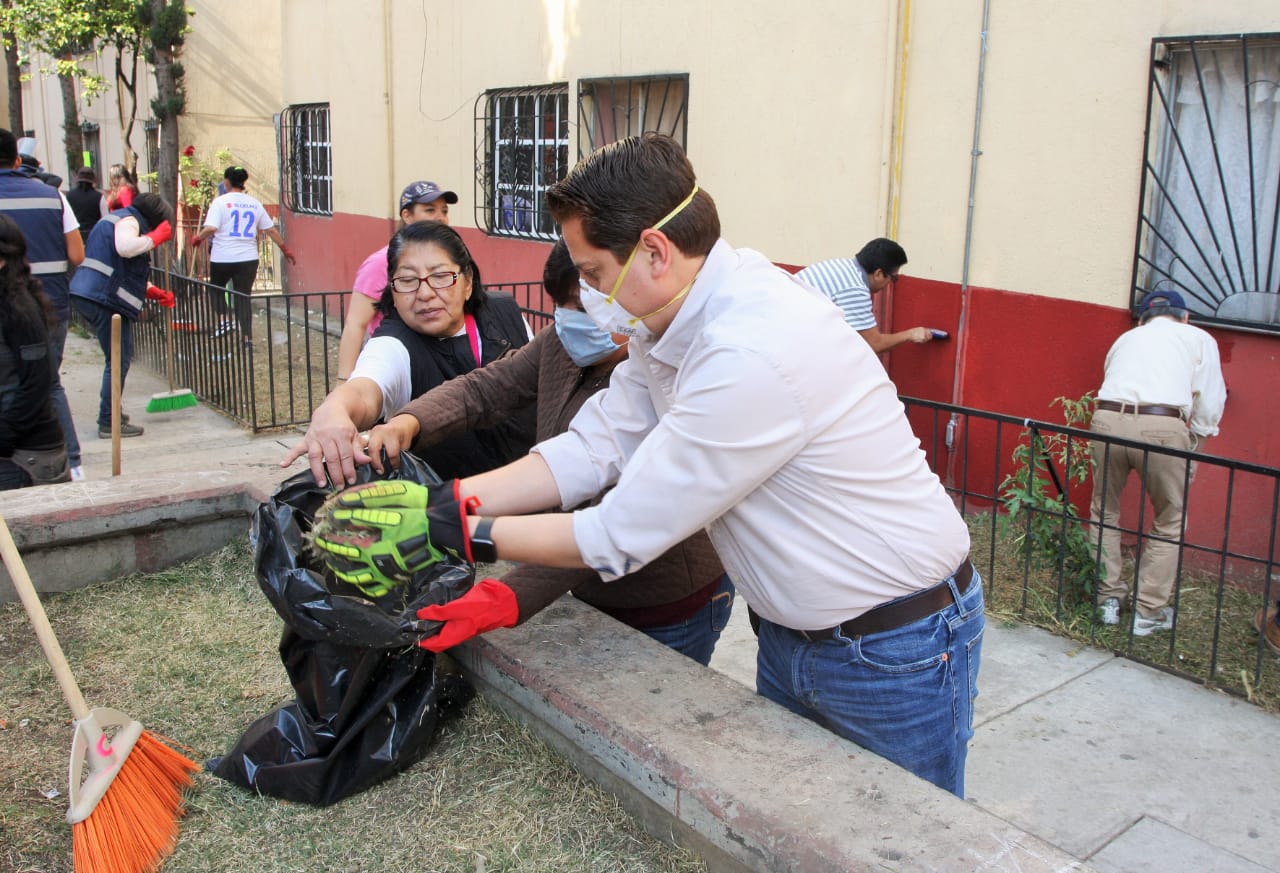 Llevan jornada de Tequio a la Guerrero