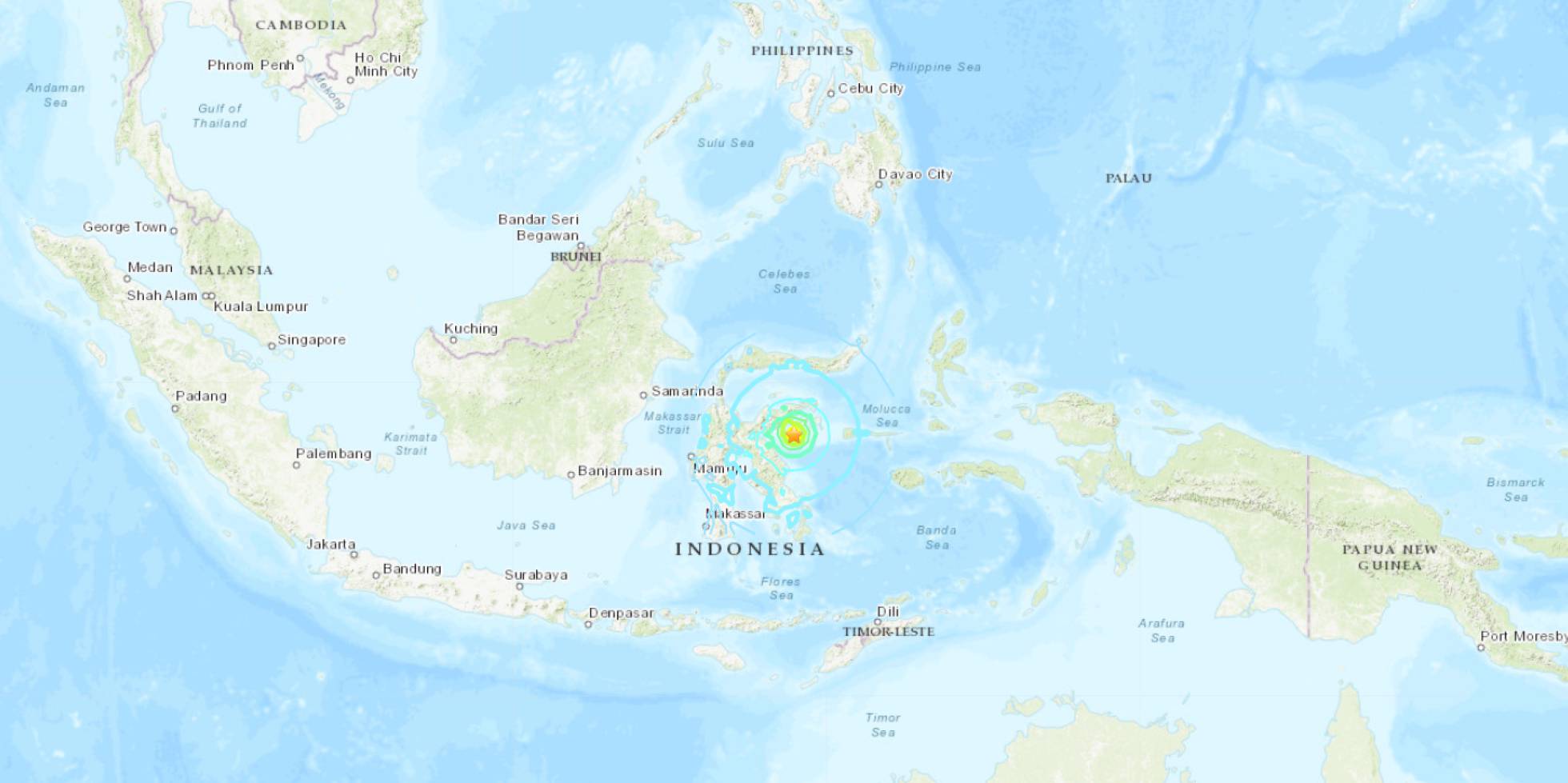 Sismo de magnitud 6.8 sacude el este de Indonesia
