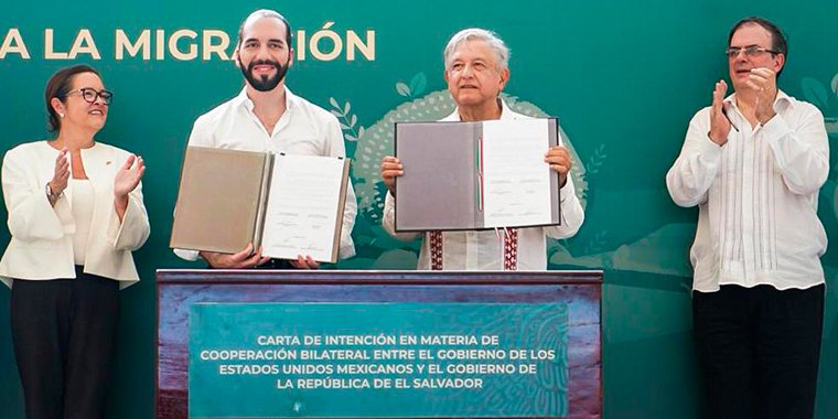 AMLO y Bukele firman carta de colaboración entre México y El Salvador