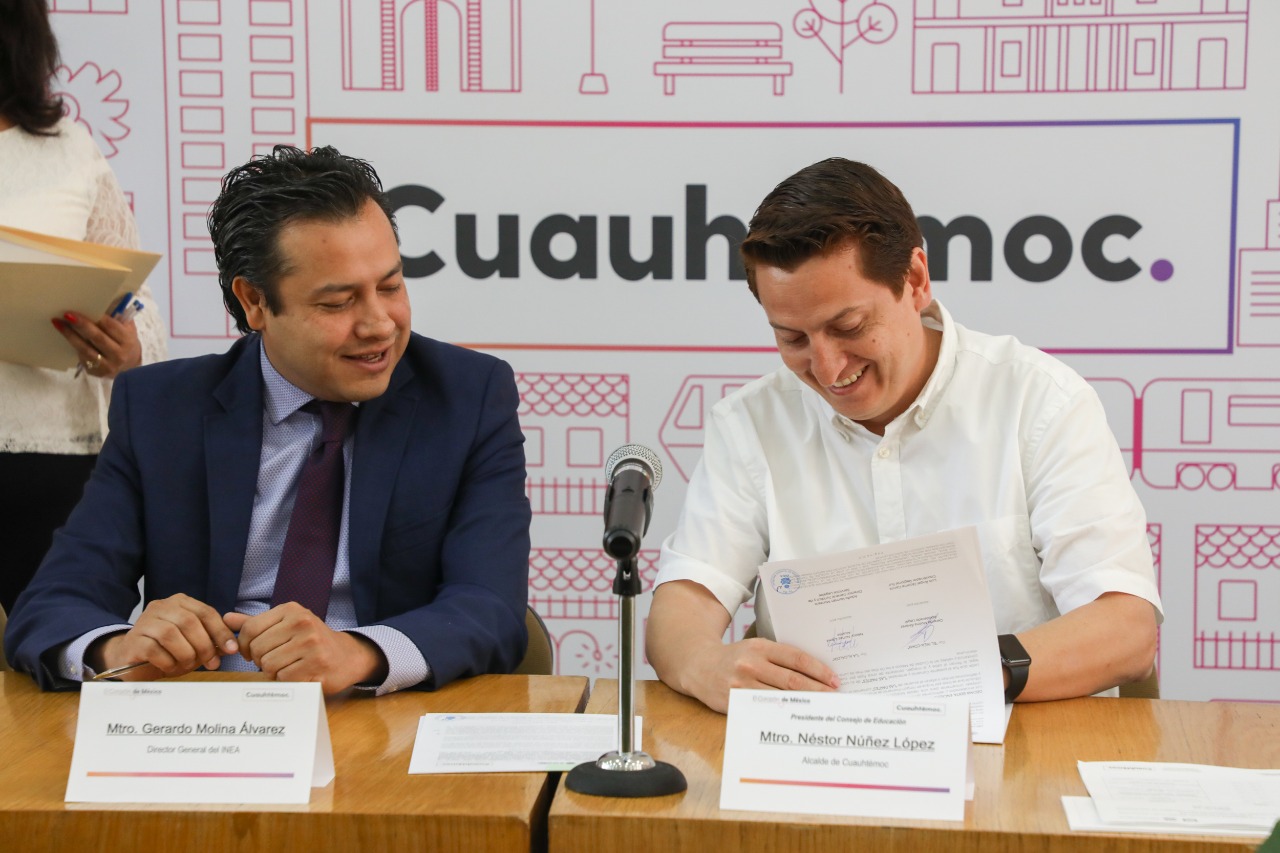 Firman acuerdo alcaldía Cuauhtémoc y el INEA