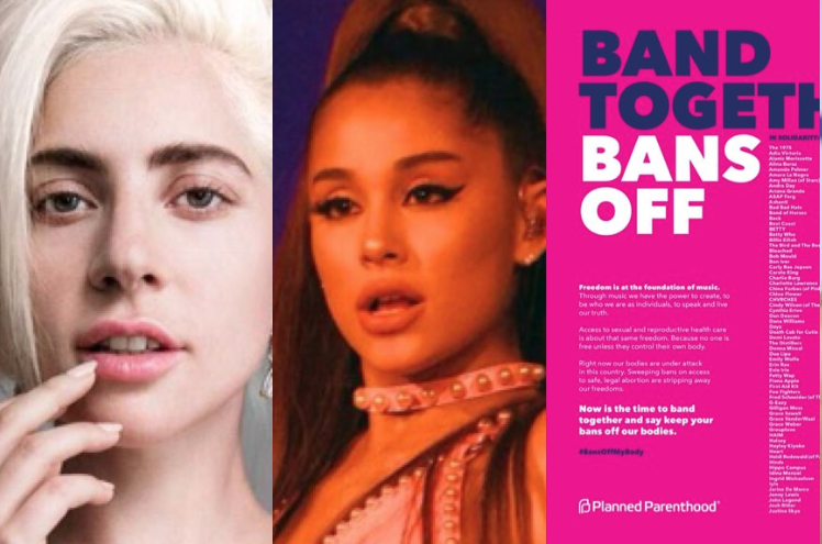 Lady Gaga, Ariana Grande y Dua Lipa en campaña pro aborto