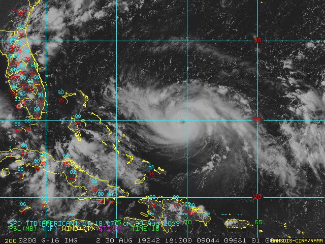 Huracán ‘Dorian’ alcanza categoría 3 y avanza a Florida