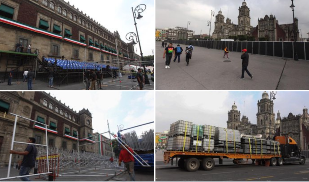 Comienzan los preparativos para ‘El Grito’ en el Zócalo