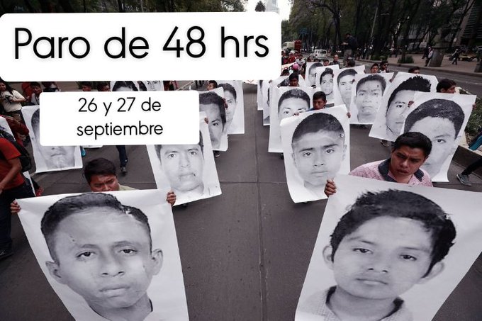 Escuelas de la UNAM se van a paro por aniversario del Caso Ayotzinapa