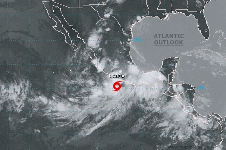 Tormenta tropical Narda toca noreste de Michoacán