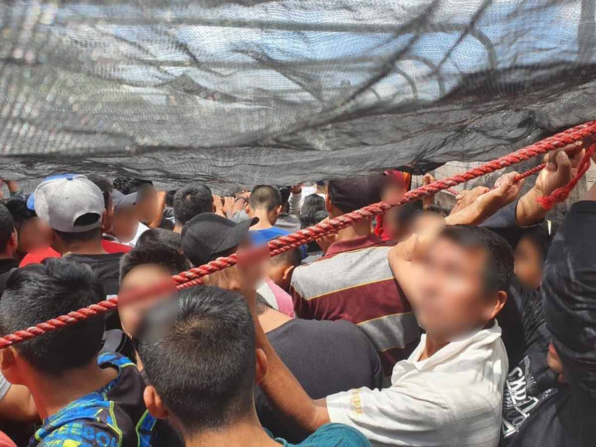 migrantes hacinados en Chiapas.