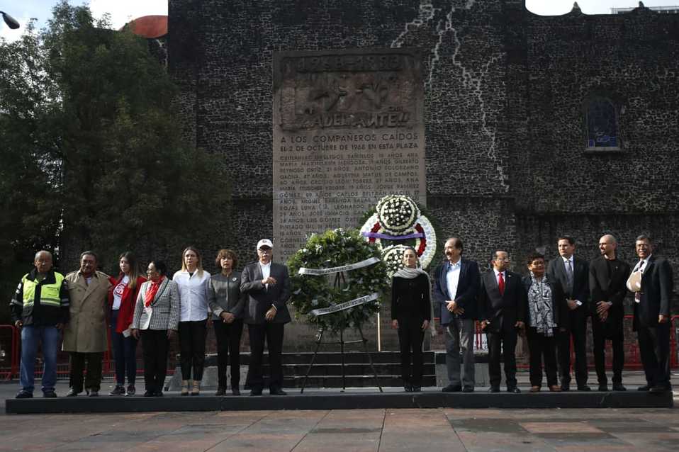 Sheinbaum encabeza ceremonia conmemorativa en Tlatelolco