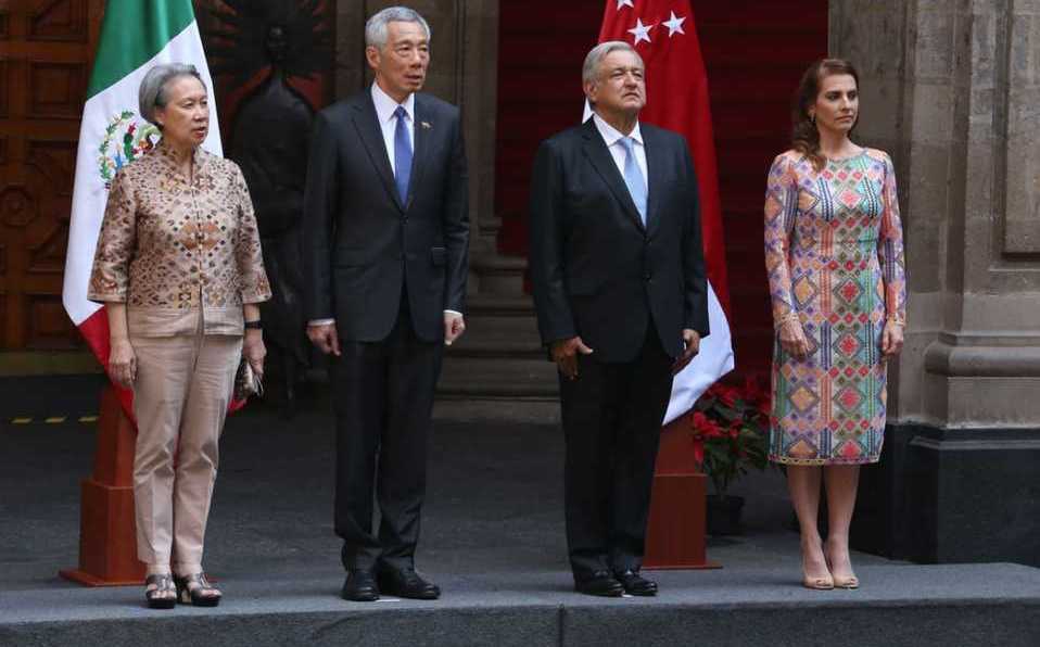 AMLO recibe al primer ministro de Singapur en Palacio Nacional