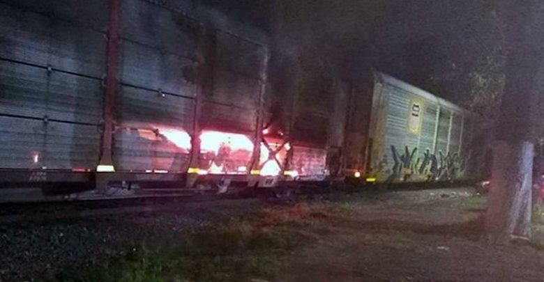 Incendio de tren de Michoacán.