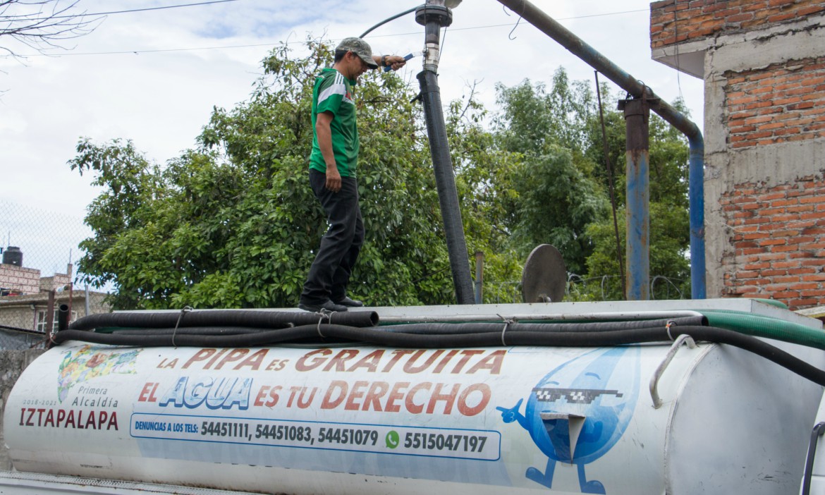 Iztapalapa distribuirá pipas de agua por suspensión de servicio