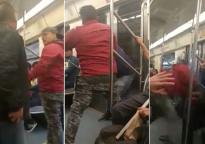 Sujetos protagonizan riña dentro de vagón del Metro