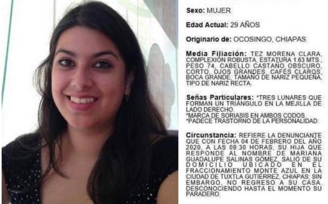 Reportan desaparición de la periodista Mariana Guadalupe Salinas Gómez
