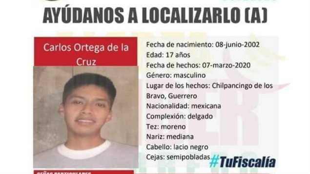 Reportan desaparición de Carlos Ortega, hijo de Melitón Ortega, vocero de los padres de los 43